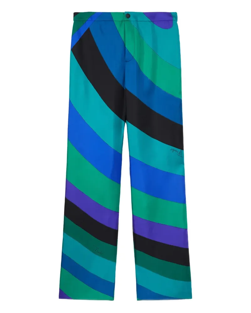 Emilio Pucci Weite Hose mit Iride-Print - Blau Blau