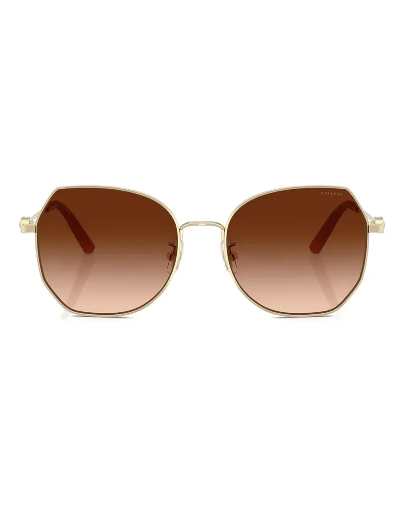 Coach Sonnenbrille mit Logo-Schild - Gold Gold