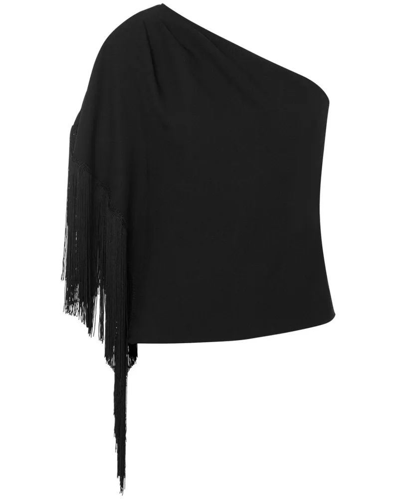 Moschino One-Shoulder-Bluse mit Fransen - Schwarz Schwarz