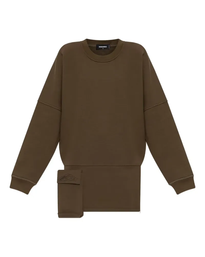 Dsquared2 Asymmetrisches Sweatshirtkleid - Grün Grün
