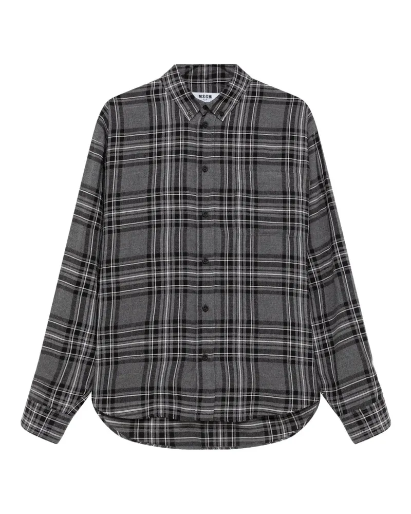 MSGM Kariertes Hemd - Grau Grau