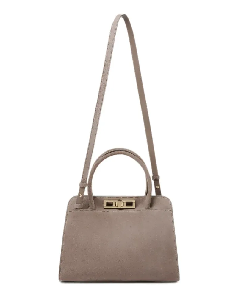 Fabiana Filippi medium suede twist-lock shoulder bag - Braun Braun