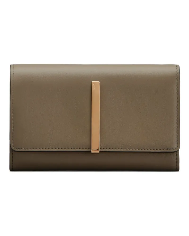 TOD'S Portemonnaie mit Metallic-Steg - Braun Braun