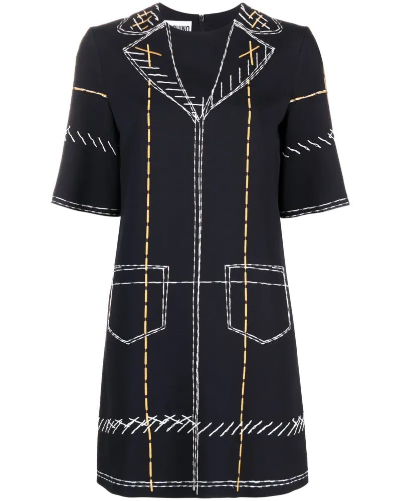 Moschino Kleid mit Stickerei - Blau Blau