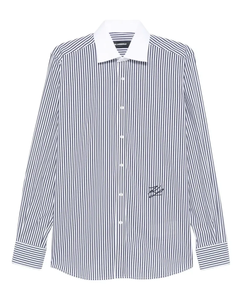Karl Lagerfeld Gestreiftes Hemd - Blau Blau
