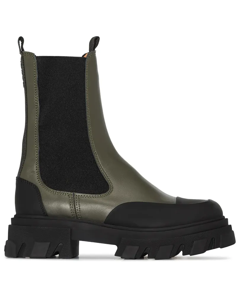 Ganni Klassische Chelsea-Boots - Grün Grün