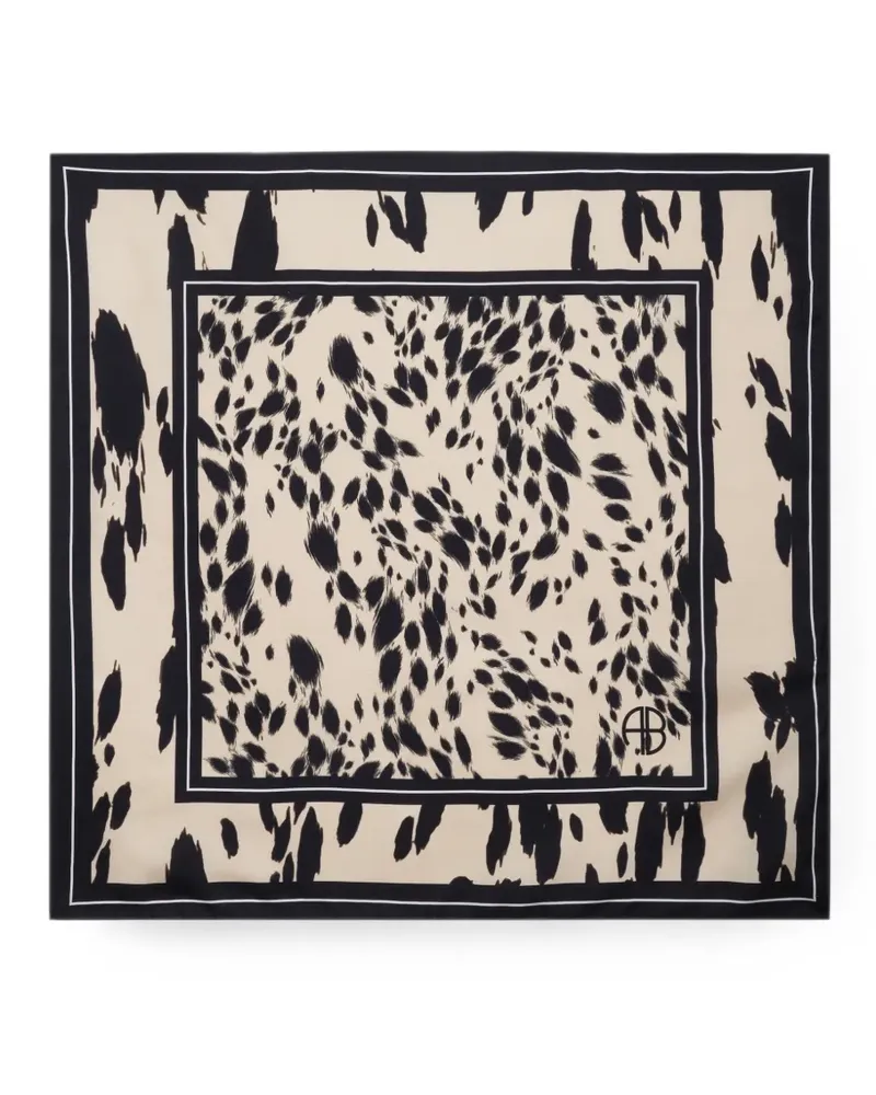 Anine Bing York Schal mit Leopardenprint - Pearl White - Nude Nude