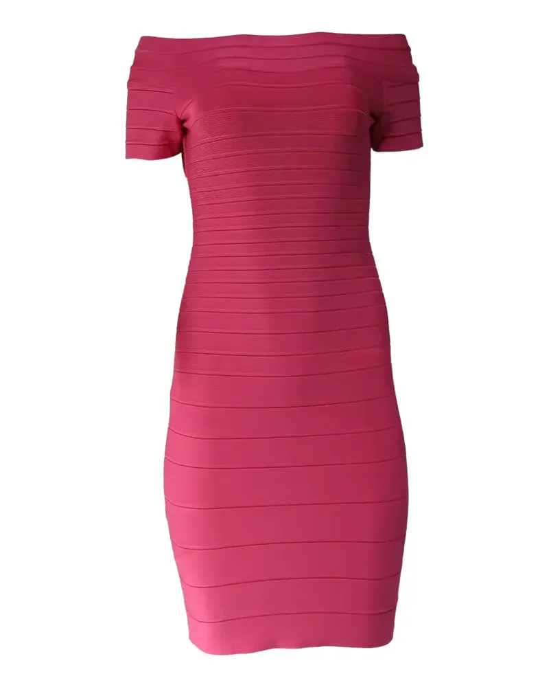 Hervé Léger Carmen off-shoulder bandage mini dress - Rosa Rosa