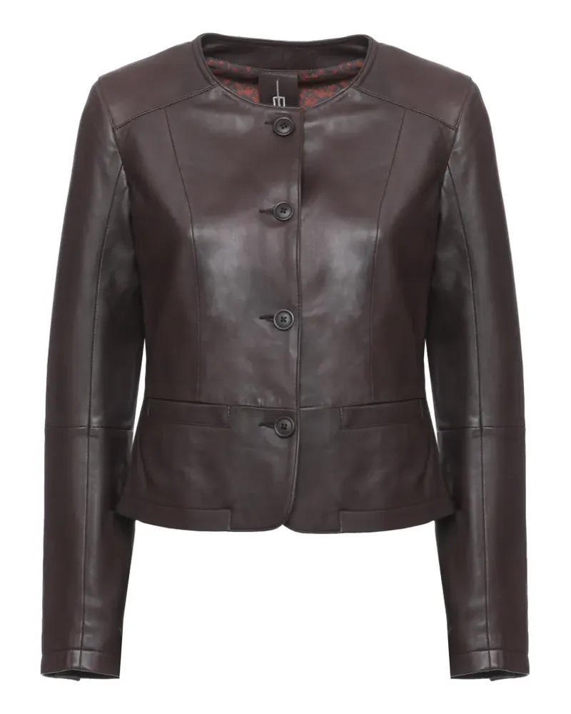 Bully button-fastening leather jacket - Braun Braun