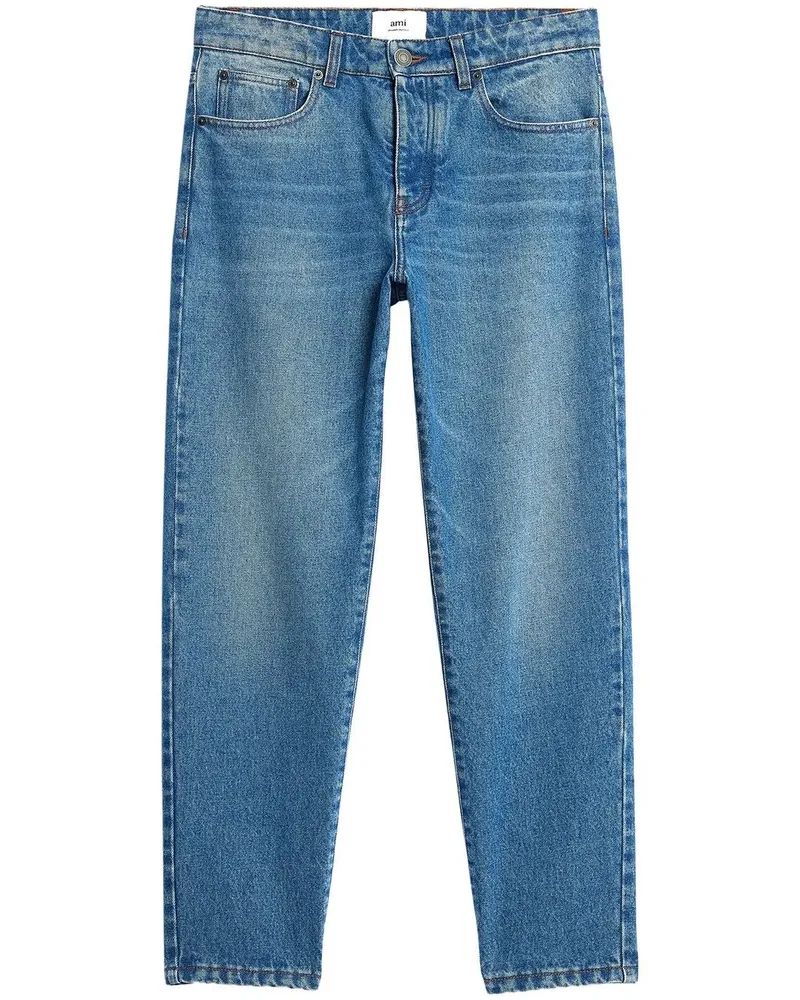 AMI Paris Halbhohe Straight-Leg-Jeans - Blau Blau