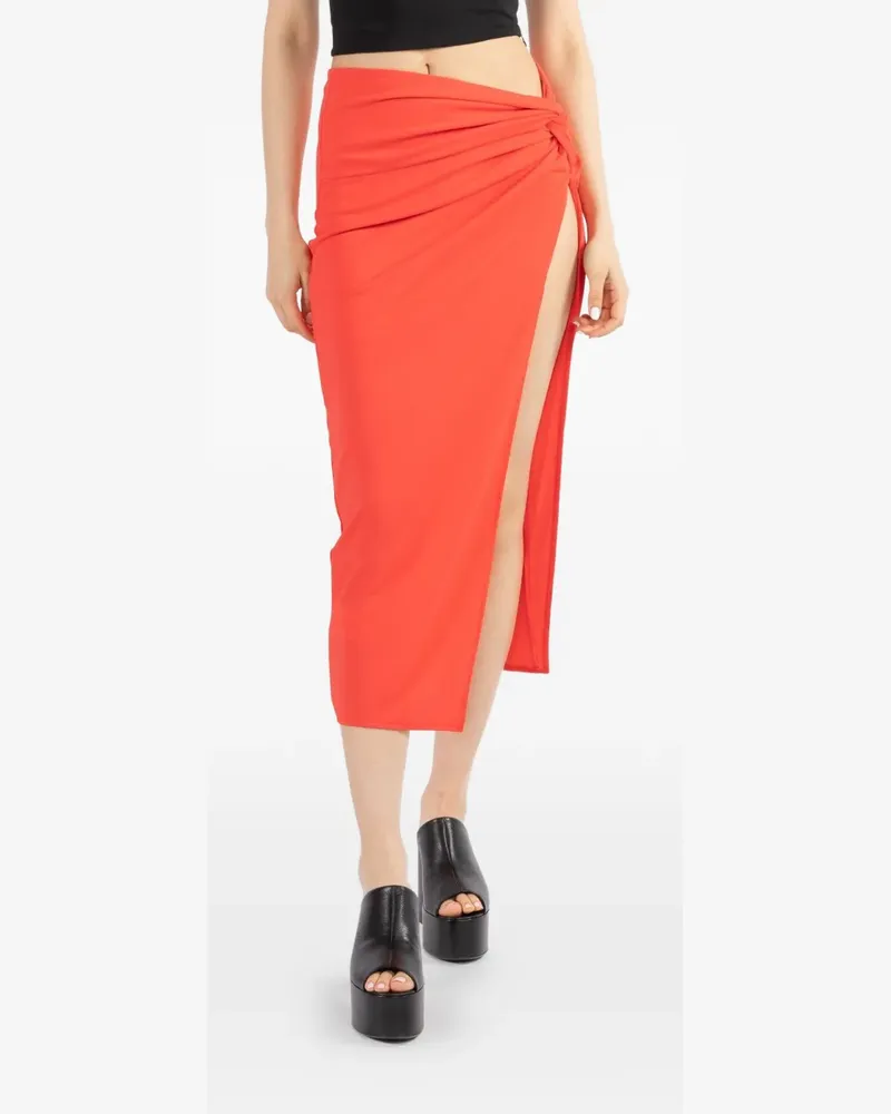 NICHOLAS Kenzie slit knot skirt - Orange Orange