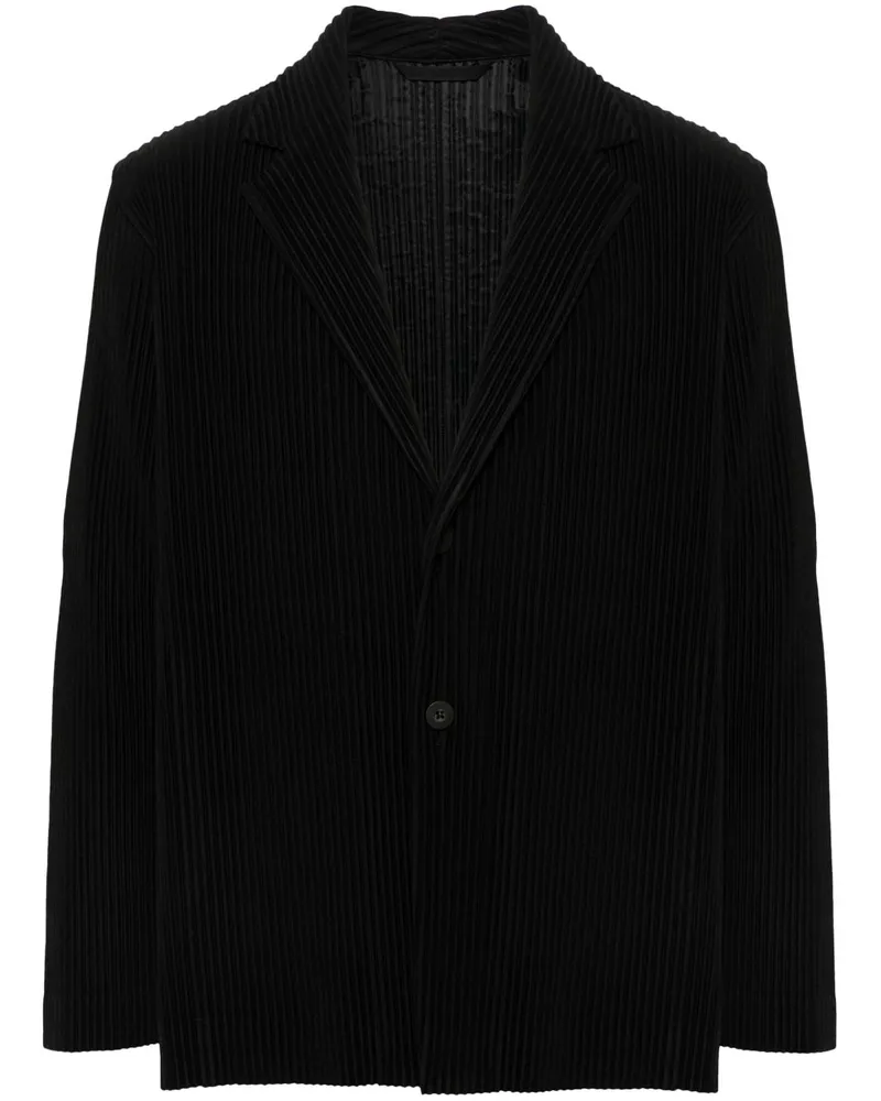 Issey Miyake Plissiertes Sakko - Schwarz Schwarz