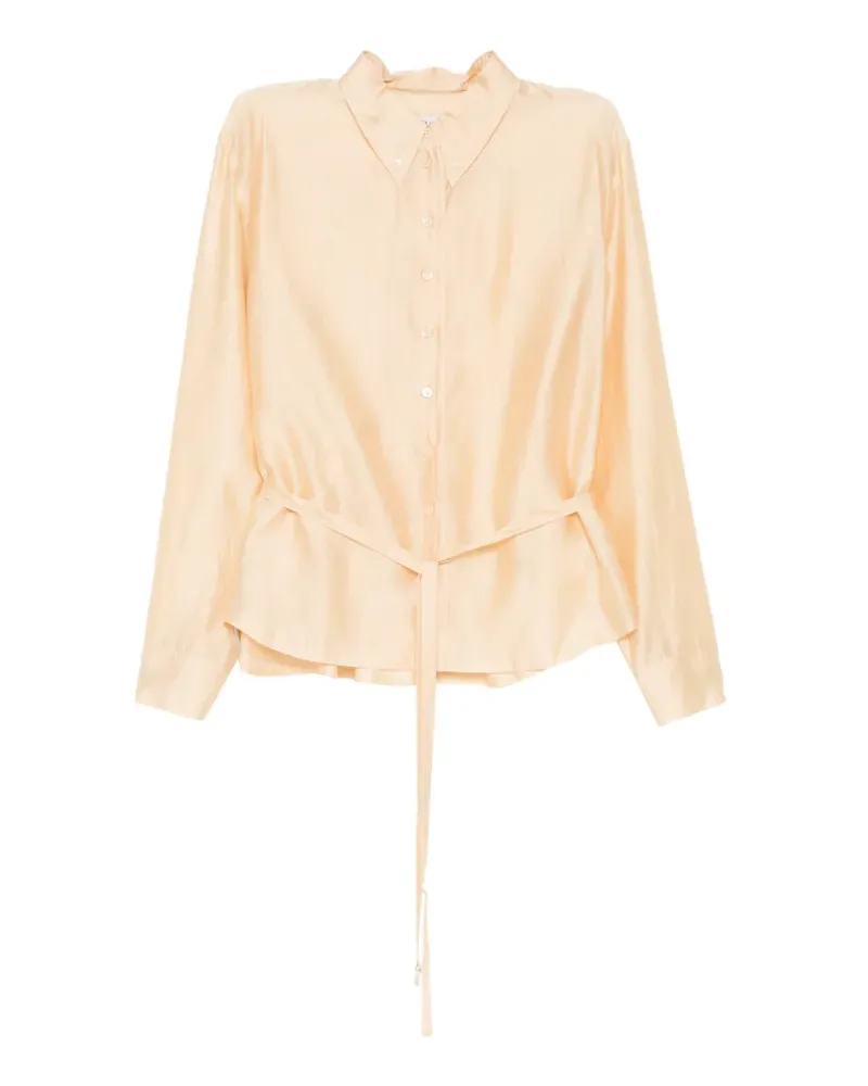 LOW CLASSIC shirred-back belted blouse - Nude Nude