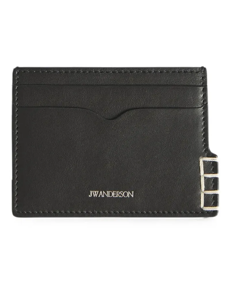 J.W.Anderson whipstitch-detail logo-print cardholder - Schwarz Schwarz