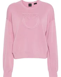 Pinko Strickpullover mit Love Birds-Applikation Rosa