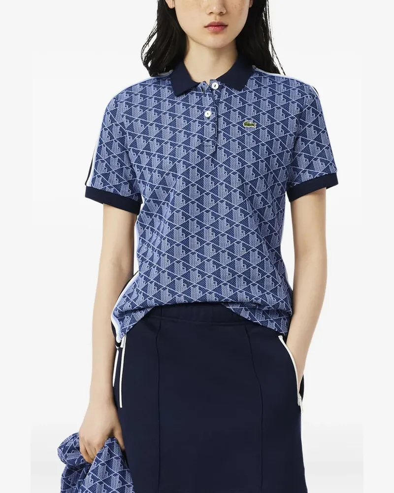 Lacoste Poloshirt aus Monogramm-Jacquard - Blau Blau