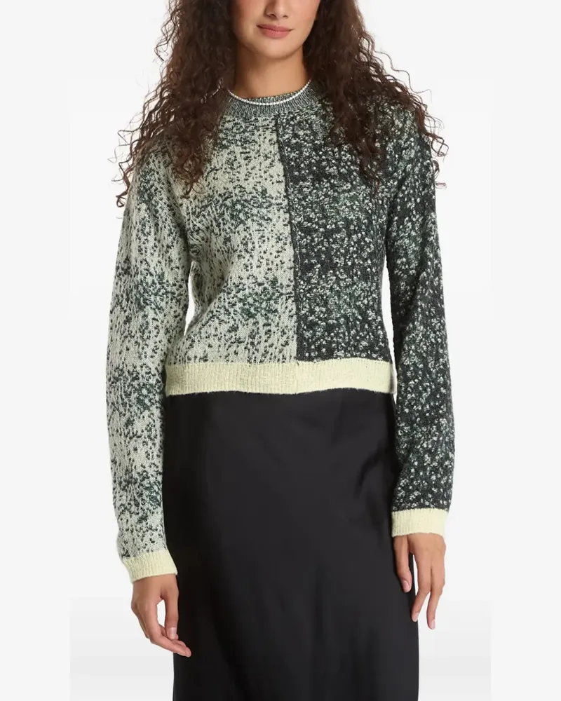 Desigual Zweifarbiger Pullover mit Blumenprint - Grün Grün