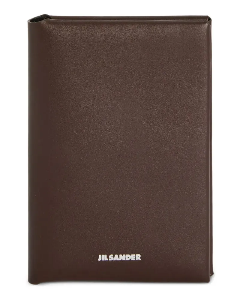 Jil Sander grained leather passport holder - Braun Braun