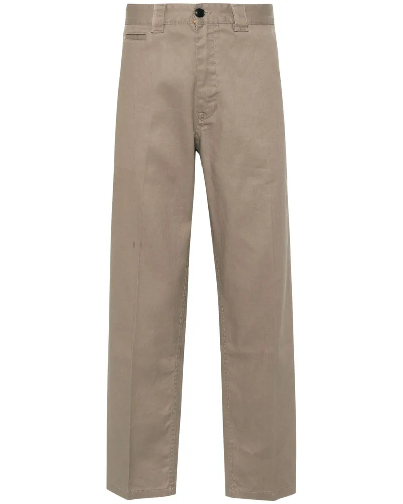 HUGO BOSS Tapered-Hose aus Twill mit Bügelfalten - Braun Braun