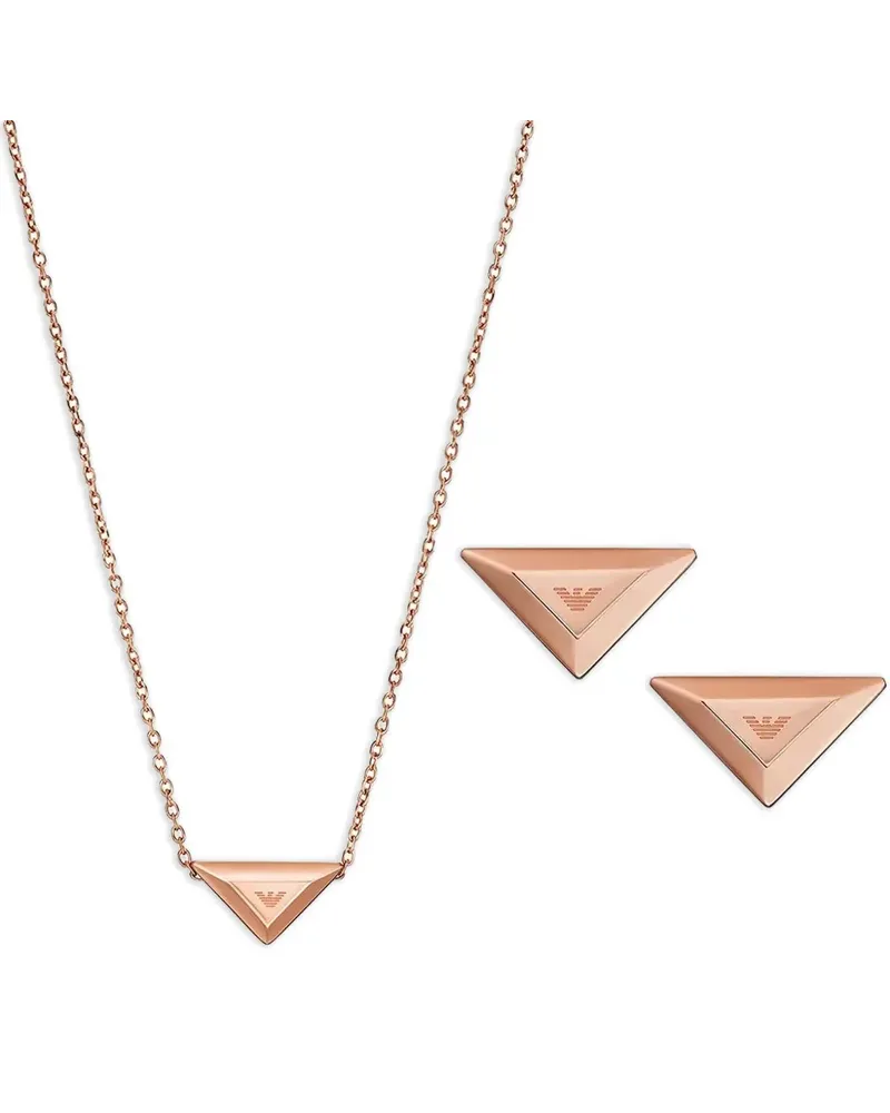 Emporio Armani Schmuck-Set mit Logo-Anhänger - Rosa Rosa