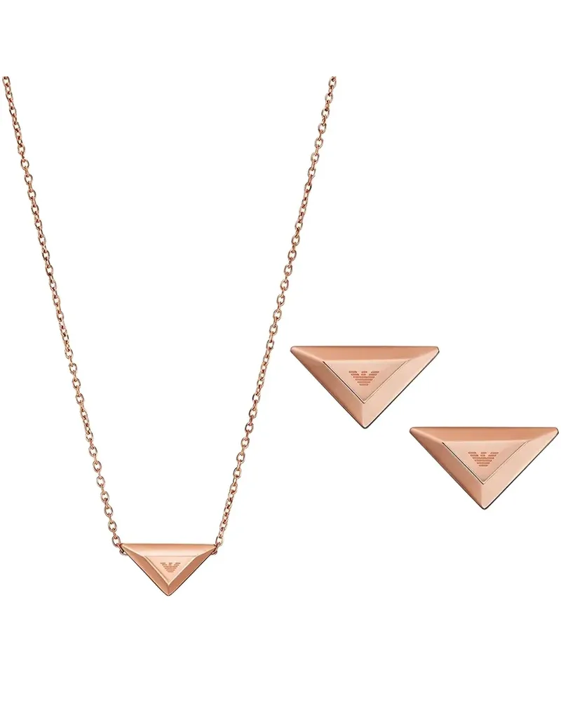 Emporio Armani Schmuck-Set mit Logo-Anhänger - Rosa Rosa