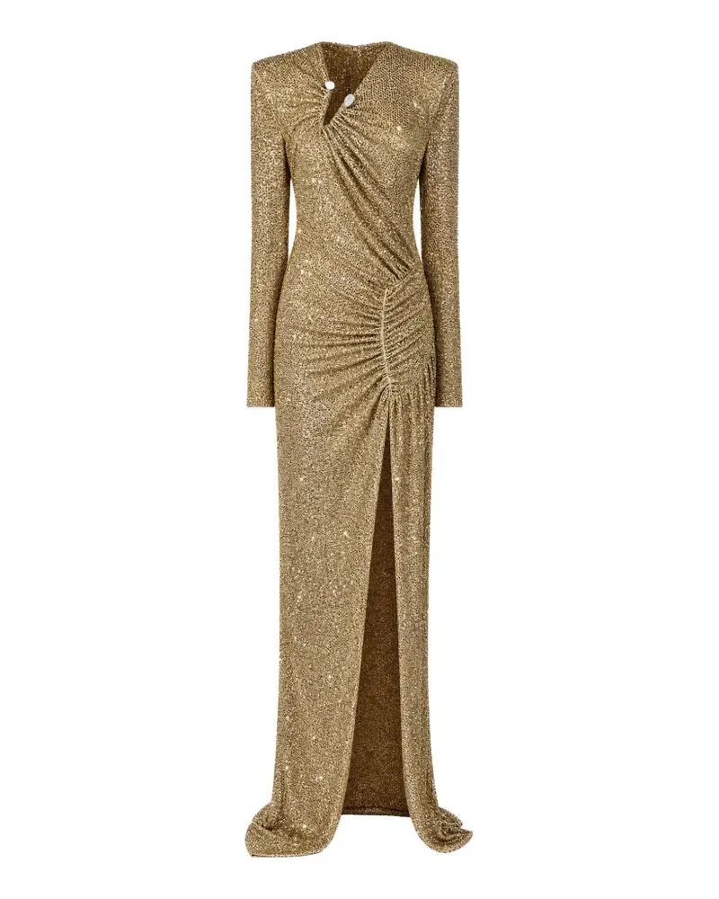 Philipp Plein long dress piercing strass - Gold Gold