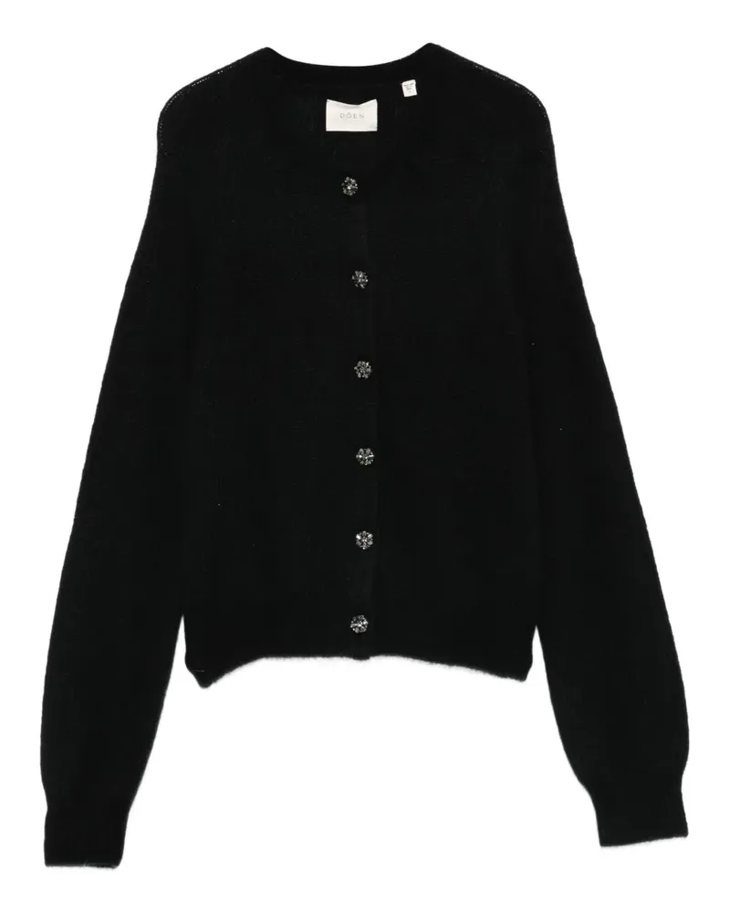 DÔEN Petra crystal-button cardigan - Schwarz Schwarz