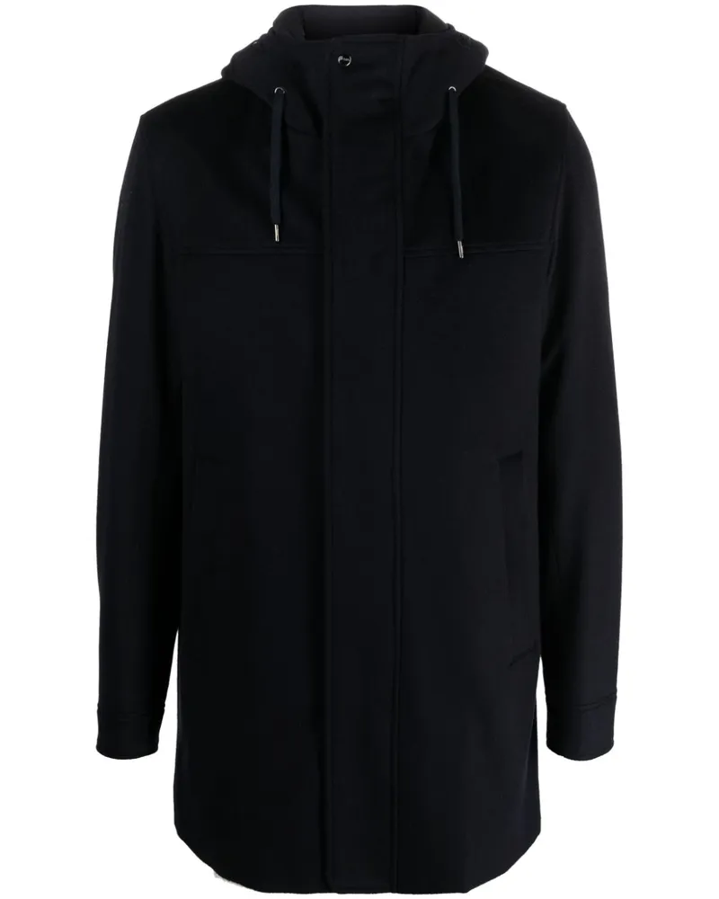 Herno Kapuzenmantel mit verdecktem Verschluss - Blau Blau