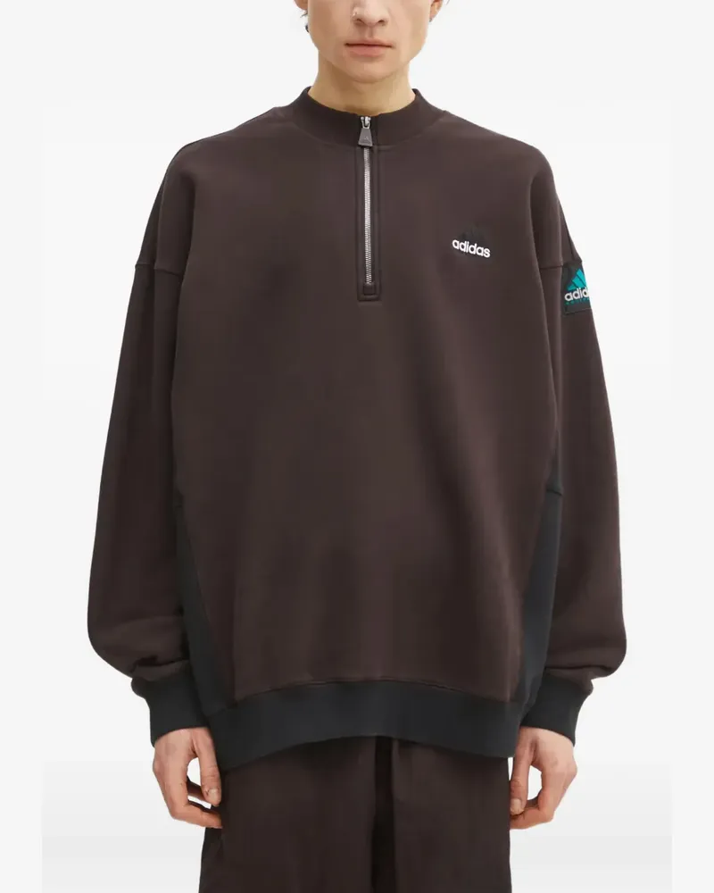adidas Sweatshirt mit Reißverschluss - Braun Braun