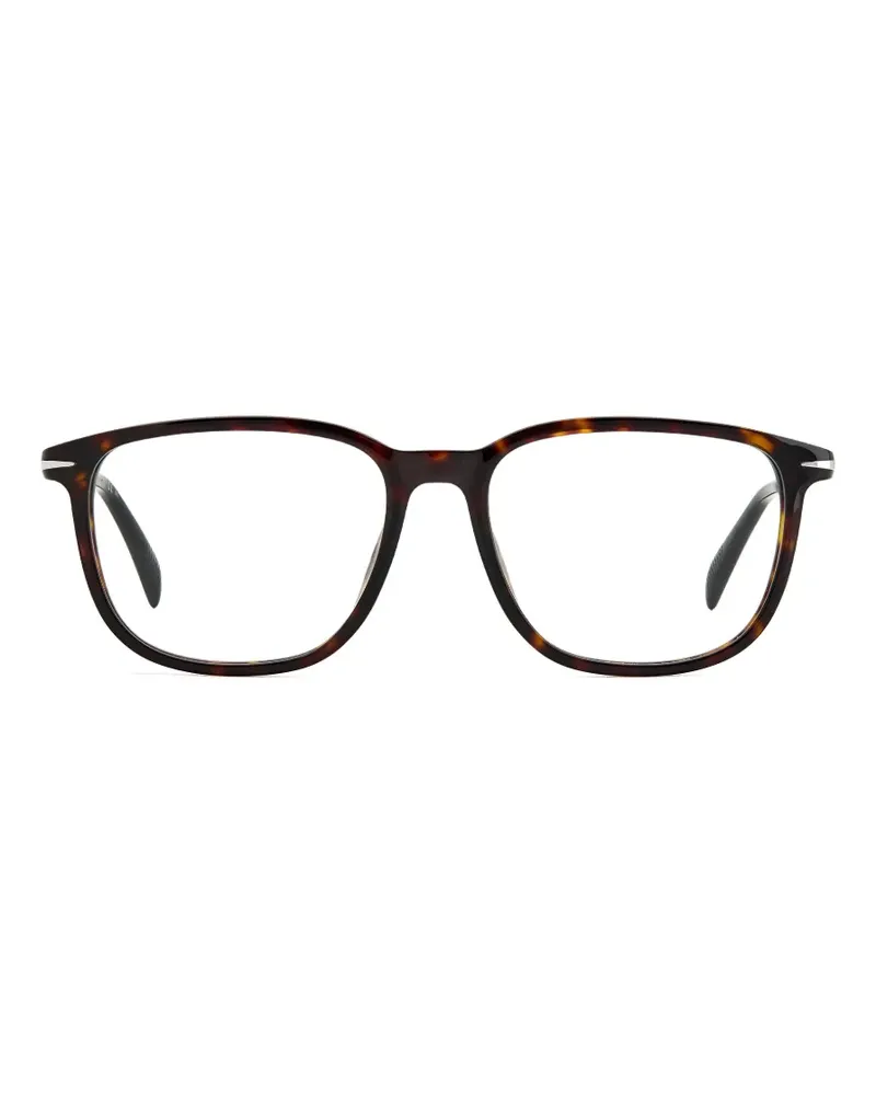 EYEWEAR by DAVID BECKHAM tortoiseshell-effect rectangle-frame glasses - Braun Braun
