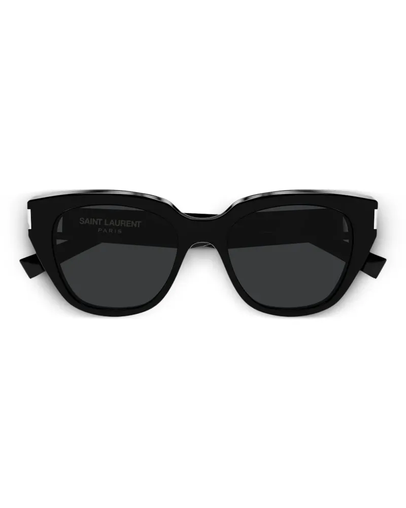 Saint Laurent Geometrische Sonnenbrille - Schwarz Schwarz