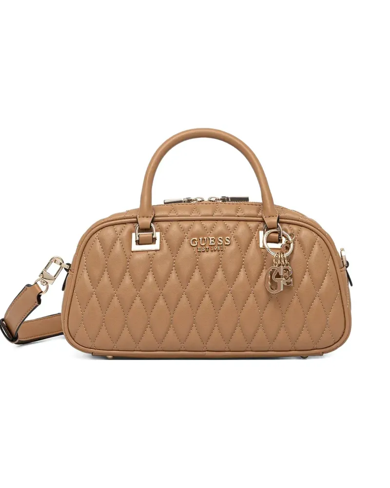 Guess Gesteppte Valla Tote Bag mit Anhänger - Nude Nude
