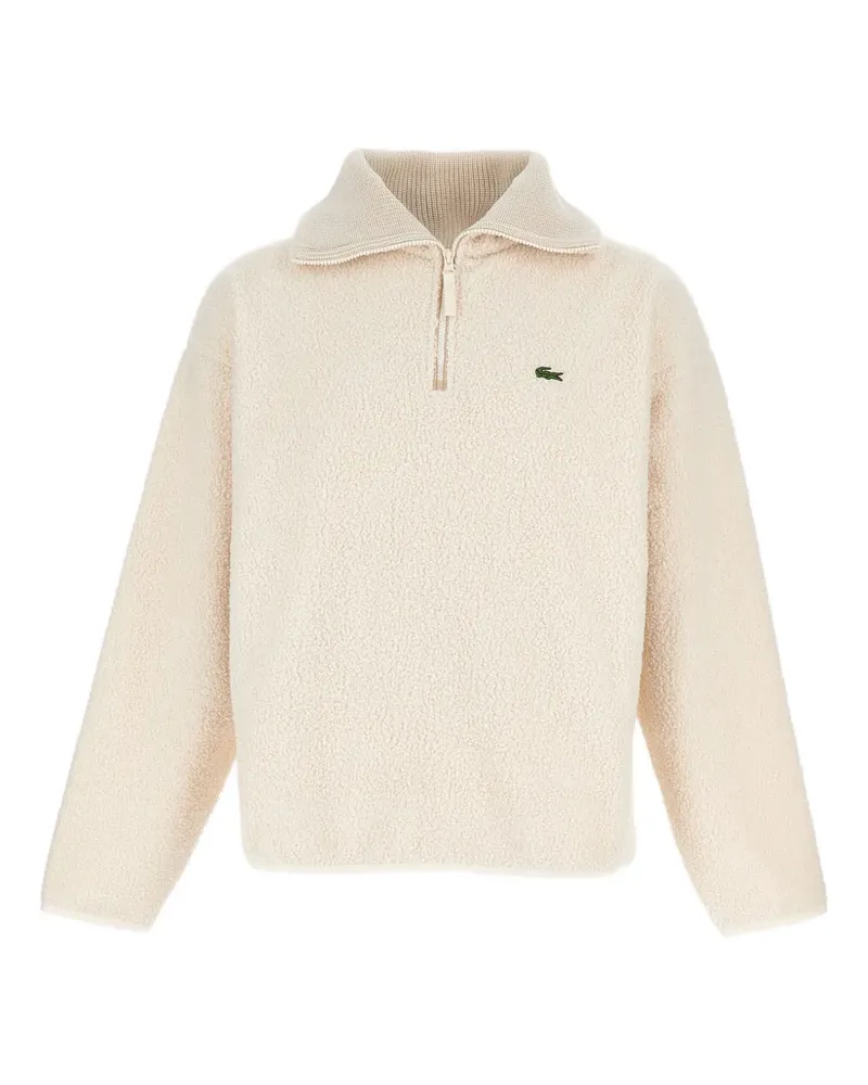 Lacoste fleece-effect half-zip sweatshirt - Nude Nude