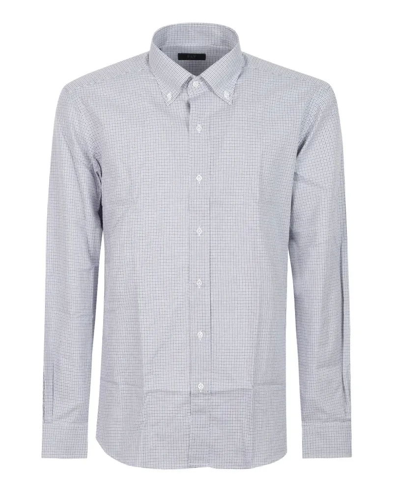 Fay check-pattern button-down shirt - Weiß Weiß