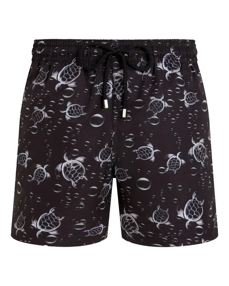 Vilebrequin Badeshorts mit Schildkröten-Print - Schwarz Schwarz