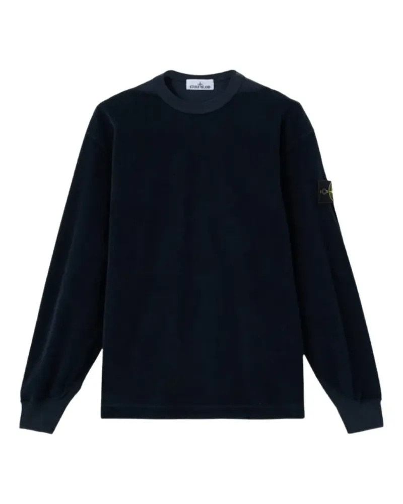 Stone Island 6100030 Comfort-Fit-Sweatshirt aus Jersey-Cord mit Rundhalsausschnitt und Schultereinsätzen - Blau Blau