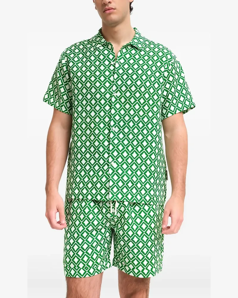 PENINSULA geometric-print shirt - Grün Grün