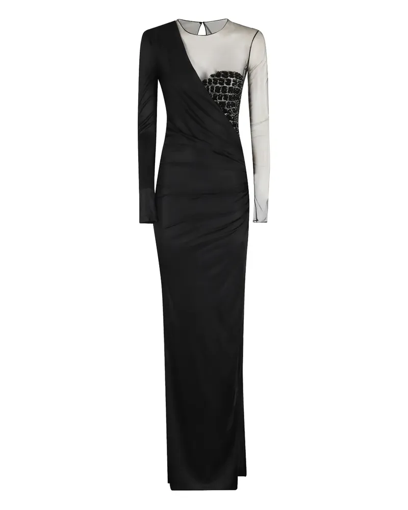 Elisabetta Franchi Asymmetrisches Maxikleid - Schwarz Schwarz