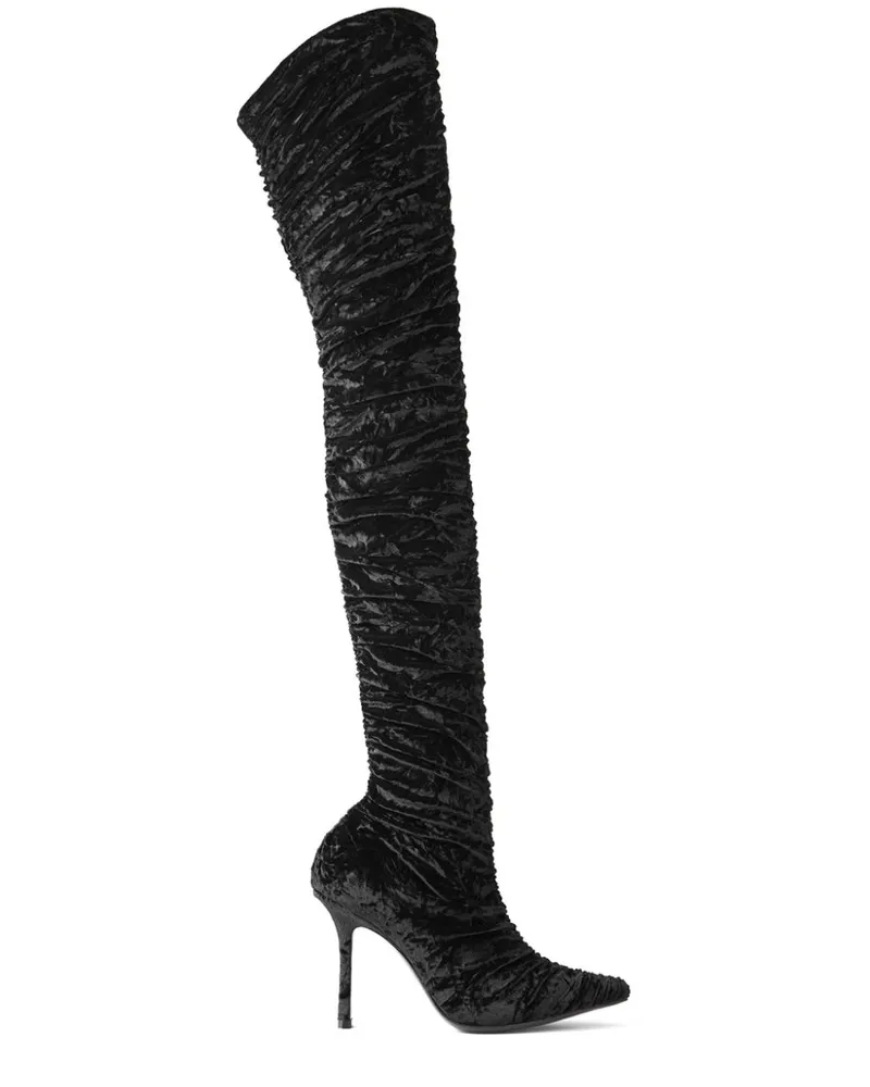 Jimmy Choo Stiefel mit Schnürung 100mm - Schwarz Schwarz