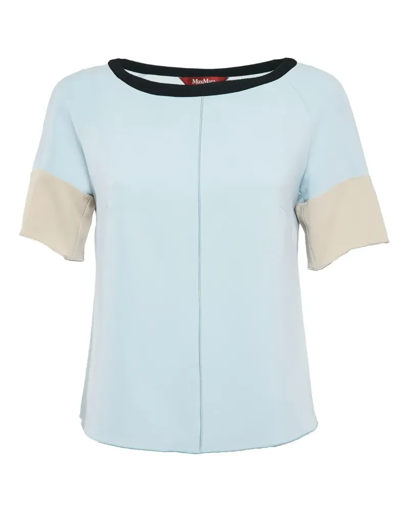 Max Mara Kurzärmelige Bluse mit Kontrastdetails - Blau Blau