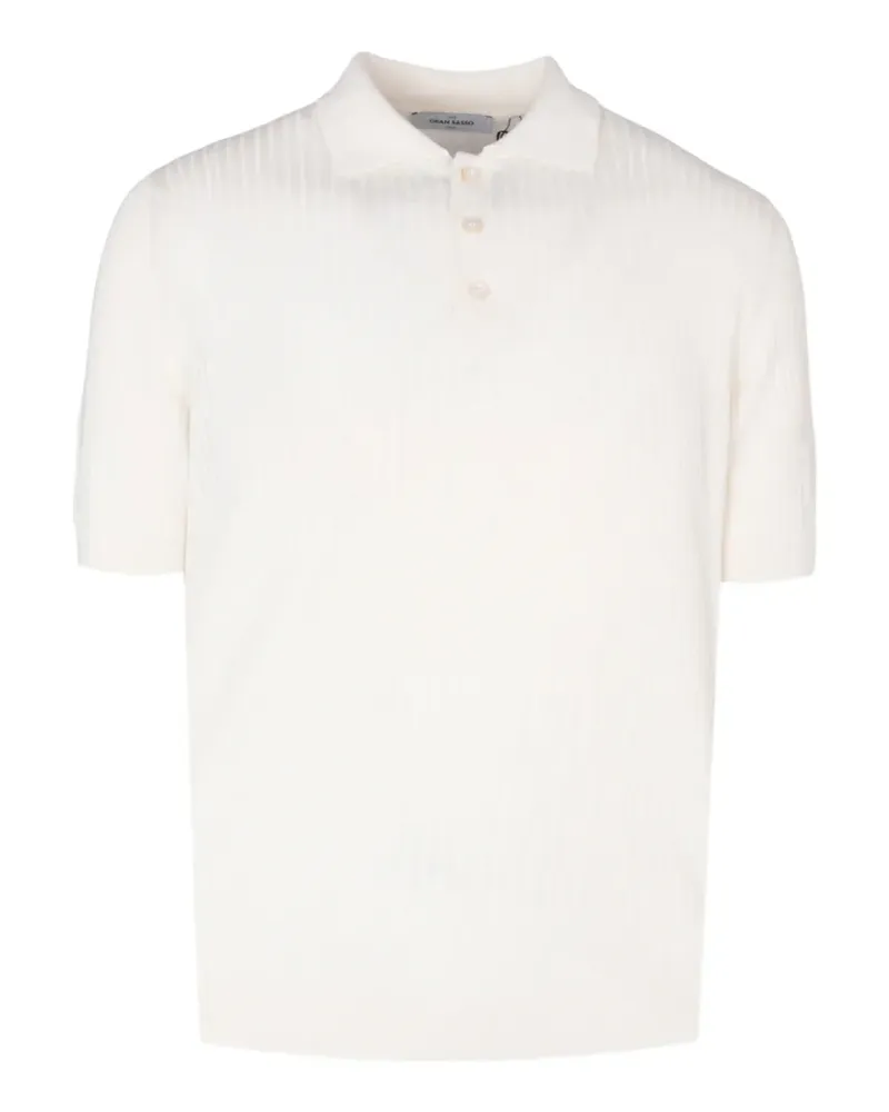 Gran Sasso ribbed-knit polo shirt - Nude Nude