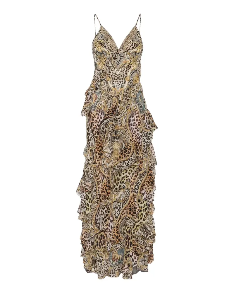 Camilla Kleid mit Leopardenprint - Braun Braun