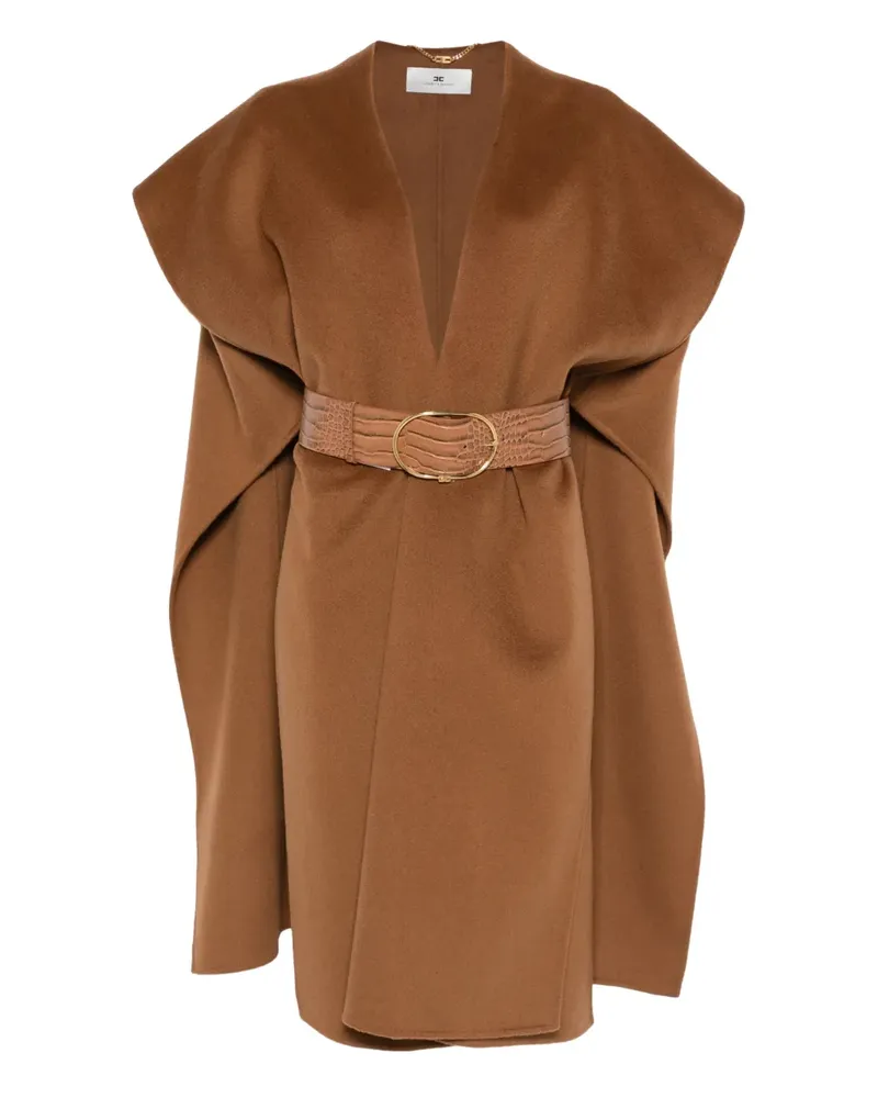 Elisabetta Franchi Cape aus Wolle - Braun Braun