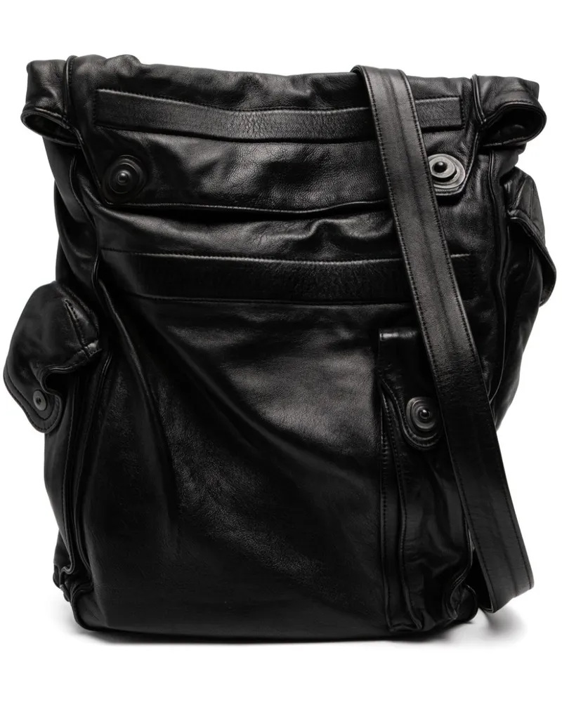 Julius Beschichtete große Gasmasken-Tasche - Schwarz Schwarz