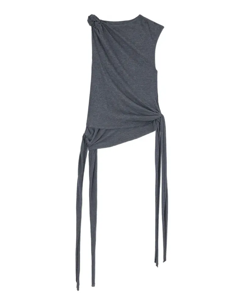 Ganni Top mit Knotendetail - Grau Grau