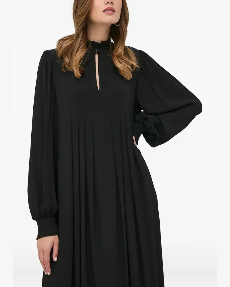 Notes du Nord Midikleid mit Falten - Schwarz Schwarz