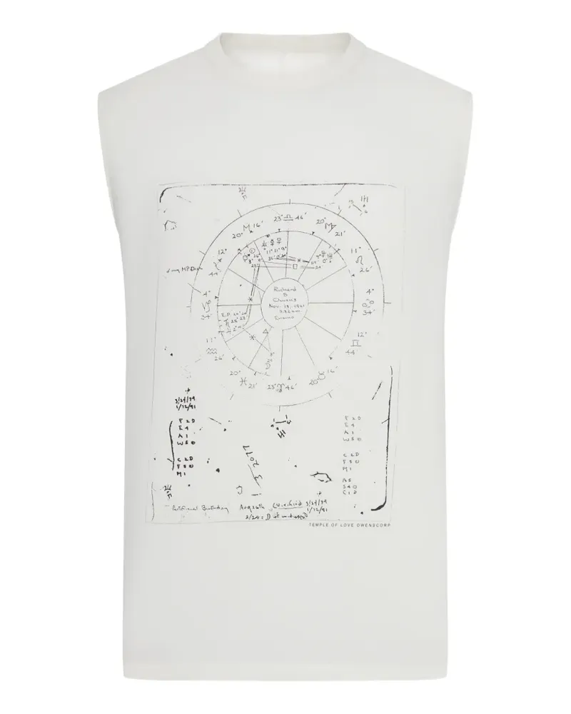 Rick Owens graphic print sleeveless T-shirt - Nude Nude