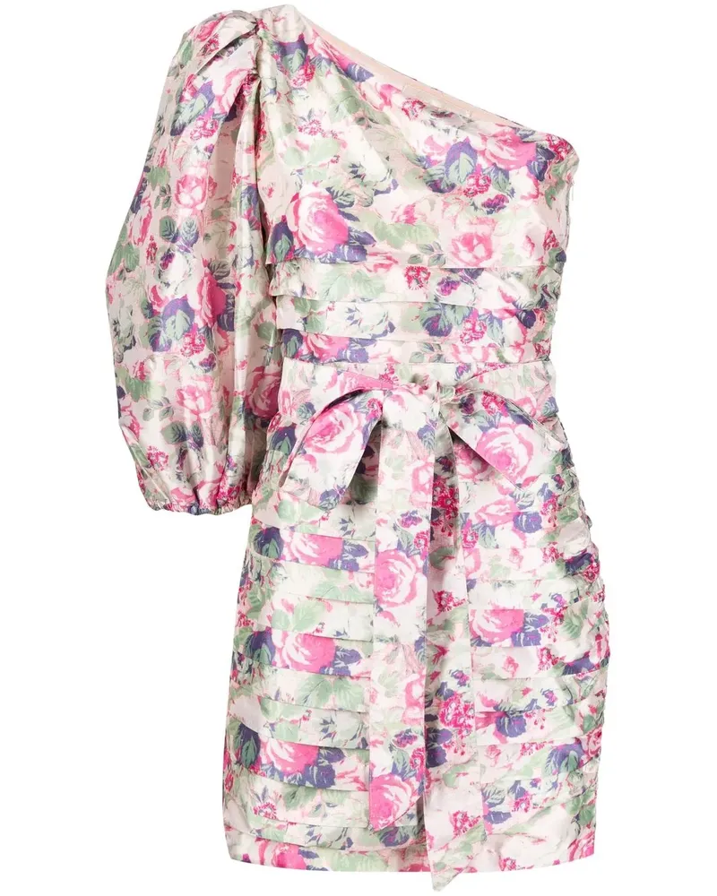 LoveShackFancy Einschultriges Kleid mit Blumen-Print - Nude Nude