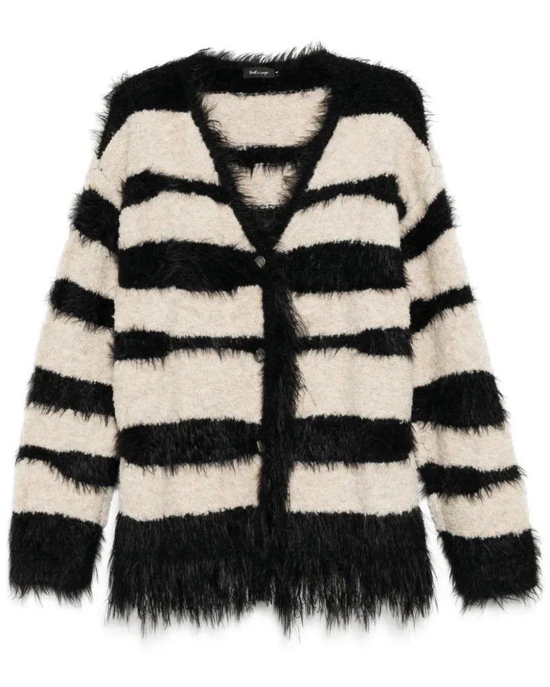 Tout a Coup Gestreifter Cardigan - Schwarz Schwarz