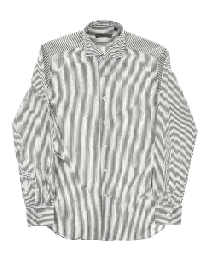 Corneliani Gestreiftes Hemd - Weiß Weiß